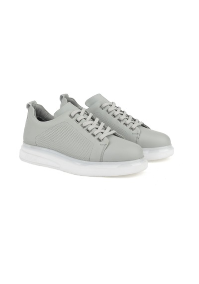 Ziya, Erkek Hakiki Deri Sneaker 1411026z865 Gri Gri
