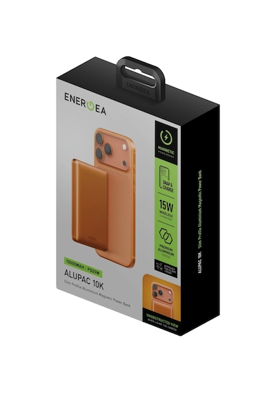 Energea Alupac 10k 10.000 Mah 20w Type-c Ve 15w Kablosuz Şarj Çıkışlı Pd Hızlı Şarj Magsafe Powerbank Siyah