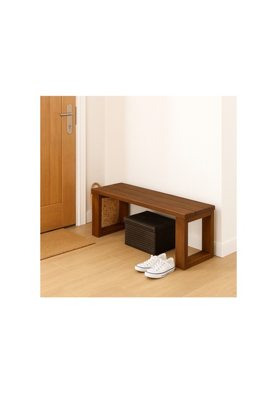 El Yapımı Ahşap Bank 80x30x43 Cm Masif Ahşap Oturma Bankı, Dekoratif Dış & İç Mekan Kullanımı Kahverengi