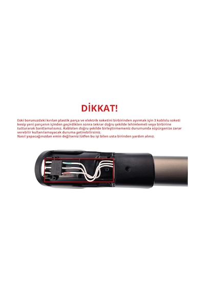 Speedpro Dikey Süpürge Boru Tamir Seti Philips Şarjlı Süpürge İle Uyumlu Siyah