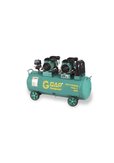 Gap Kompresör Gpy1500x2-100 4 Hp 8 Bar 100 Lt Sessiz Yağsız Kompresör