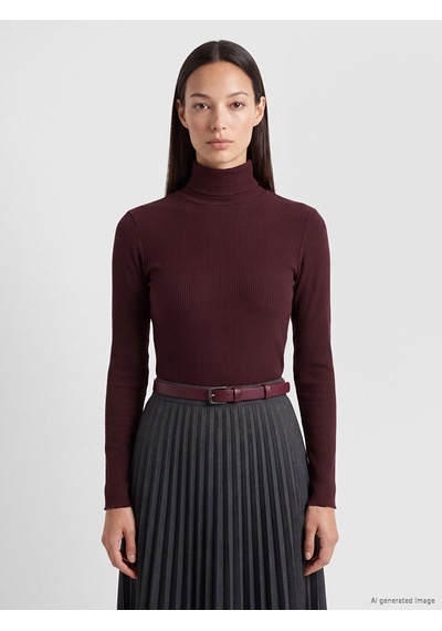 Lc Waikiki Lc Waıkıkı Bordo Fırfırlı Dik Yaka Kadın Body