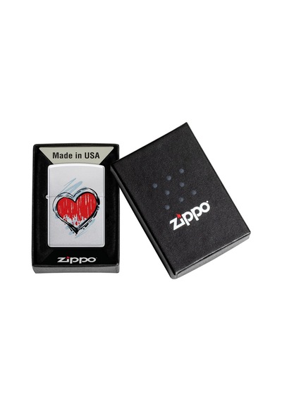 Zippo Heart Dizayn Çakmak Gri