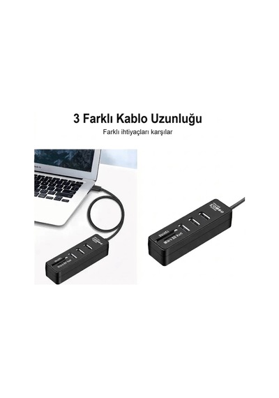 Combo 3 Port Usb 2.0 Hub + Tf / Sd Kart Okuyucu