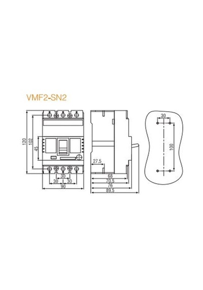 Viko VMF2-100-SN2 100A 3 Kutuplu 35kA Sabit Kompakt Şalter