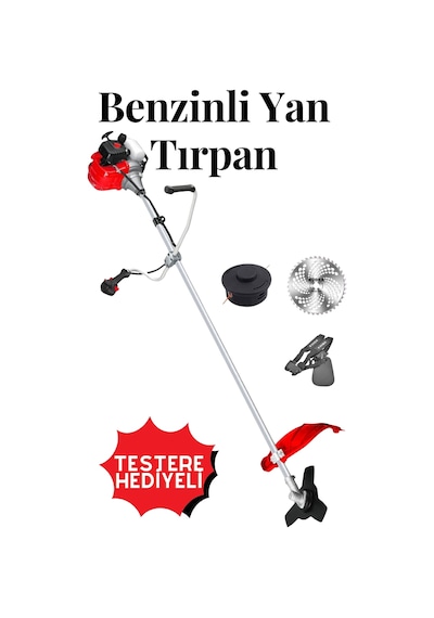 Rdx9639 4 Zamanlı Benzinli Yan Tırpan - 33 Cc / 3.2 Kw Kenar Alma Makinesi Çim Biçme Makinesi Çalı Kesme Makinesi Ağaç Testeresi Kesme Makinesi