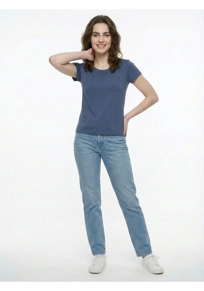 Regular Fit Kadın Tshirt K.kol Mavi