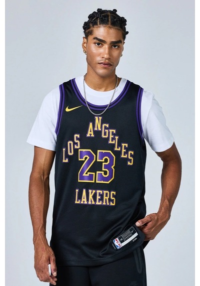 Nike Dri Fit Los Angeles Lakers 2023/24 City Edition Basketball Jersey Lebron James Basketbol Forması Siyah Nike Dri Fit Los Angeles Lakers 2023/24 City Edition Basketball Jersey Lebron James Basketbol Forması Siyah