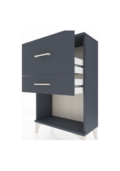 Arges Komodin 2 Çekmeceli 60x30x96 Antrasit-antrasit Antrasit