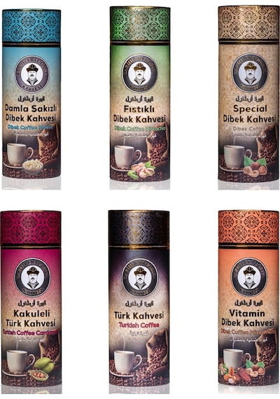 Tarihi Ertuğrul Kahvesi Tanışma Seti Türk Ve Dibek Kahvesi Çeşitleri Silindir 6 x 1 KG