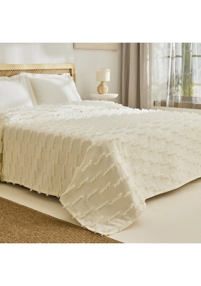 Kaşmir Home Ella Çift Kişilik Yatak Örtüsü Offwhite Beyaz