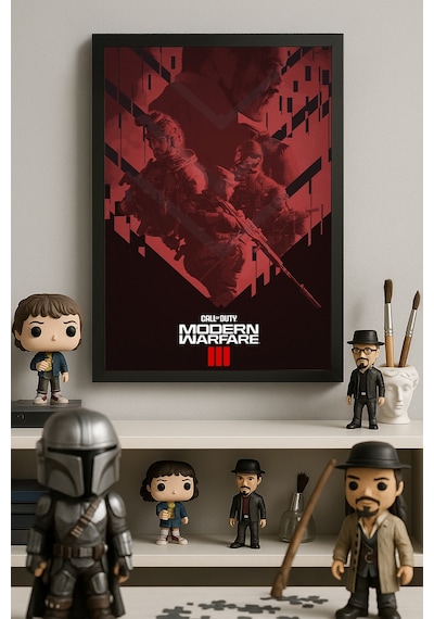 Call Of Duty Modern Warfare Siyah Ahşap Çerçeveli Poster, Dekoratif Oyun Duvar Tablosu