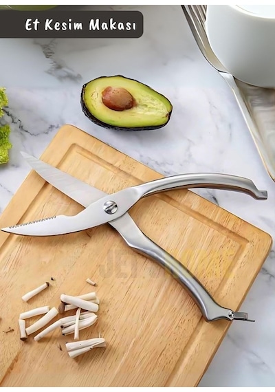Et Makası Paslanmaz Mutfak Makası Çelik Tavuk Makası Ergonomik Tasarım 20 Cm