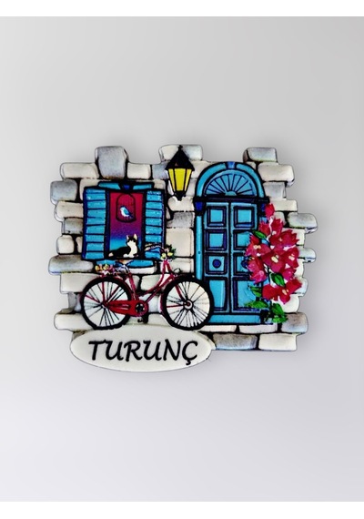 Sığacık Polyester Kabartmalı Magnet 7x6,5cm Şehir Magneti Dekoratif Hediyelik Buzdolabı Süsü Kod:1289