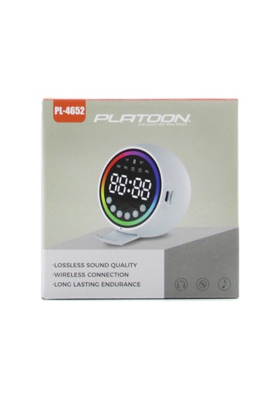 Platoon Pl-4652 Dijital Saat Çalar Ve Bluetooth Wireless Hoparlör Speaker 5w Mini Işıklı Usb Şarjlı