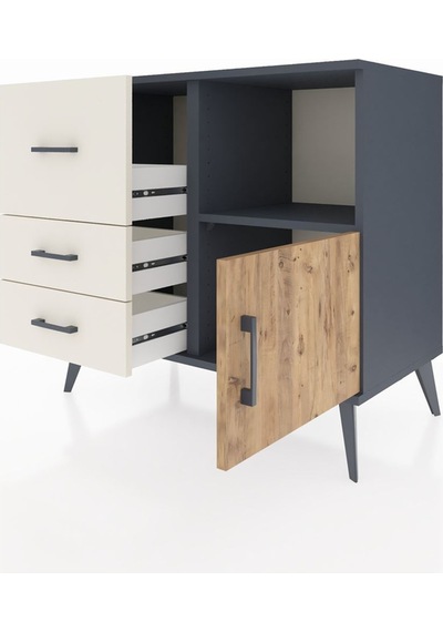 Hyperion Şifonyer Tek Raflı 3 Çekmeceli Tek Kapaklı 88x44x80 Antrasit-çam/aytaşı Çam/aytaşı Hyperion Şifonyer Tek Raflı 3 Çekmeceli Tek Kapaklı 88x44x80 Antrasit-çam/aytaşı Çam/aytaşı