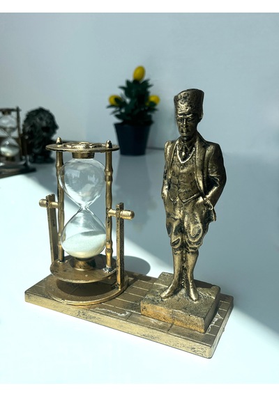 Kum Saati Ve Atatürk Dekoratif Biblo Standlı Masa Üstü Süs Eşya