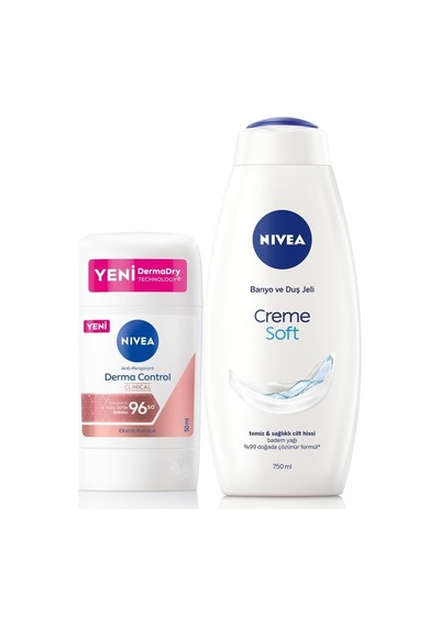 Lexroo Creme Soft Duş Jeli 750ml Ve Stick Deodorant Derma Control Clinical 50ml Diğer 21378056