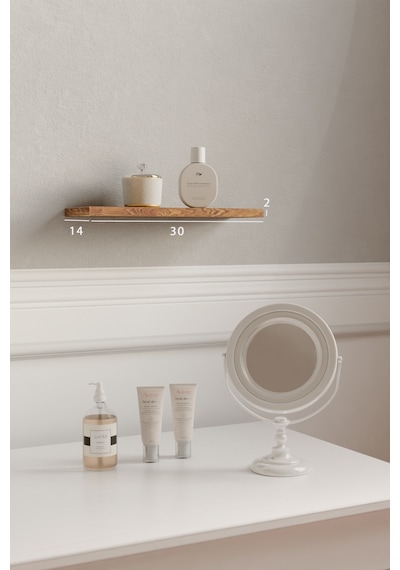 Yankı-BYEG 3lü 30 cm Safir Meşe Mdf Duvar Rafı Gizli Bağlantı Kitaplık