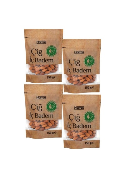Çiğ Badem Içi Premium Işlenmemiş Raw Vegan Atıştırmalık- 4 Adet X 150 Gr