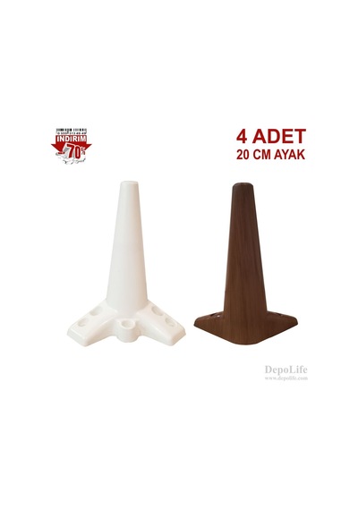 Depolife Mobilya Ayağı 4 Adet Takım Puf Komodin Koltuk Ayağı 20 Cm Dayanık