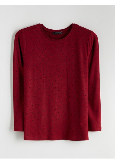 Lcw Everyday Bordo Bisiklet Yaka Puantiyeli Kadın Body