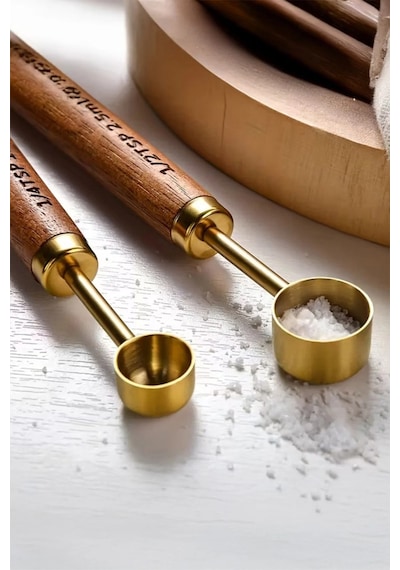 Perotti Vasto Gold Ahşap Saplı 4 Lü Ölçü Kaşığı Küçük Boy 17742 Gold