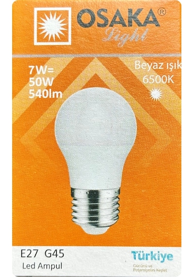 1 Adet Osaka 7w 50w Beyaz Işık 6500k E27 Duylu Kalın Duy Led Mini Ampul