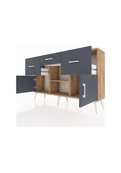 Arges Konsol Tek Raflı 3 Çekmeceli 3 Kapaklı 132x30x83 Çam-antrasit/antrasit Antrasit/antrasit Arges Konsol Tek Raflı 3 Çekmeceli 3 Kapaklı 132x30x83 Çam-antrasit/antrasit Antrasit/antrasit