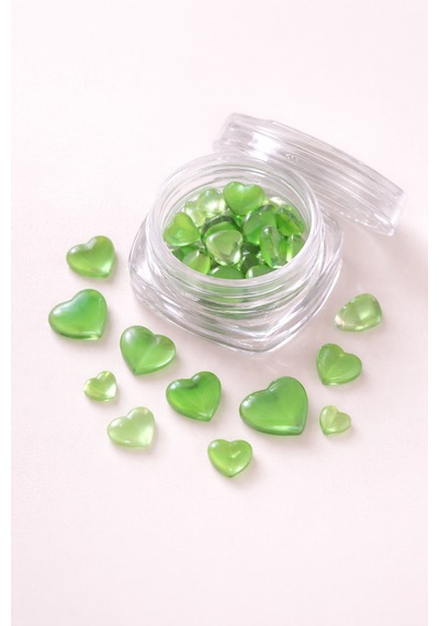 Emerald Aurora Mix Boy Kalp Tırnak Taşı Kavanozlu