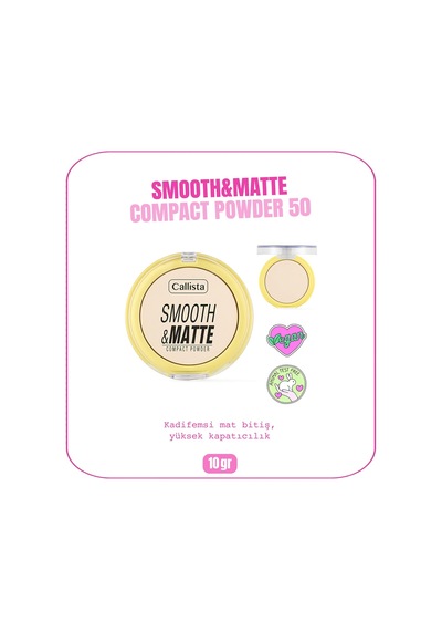 Smooth & Matte Compact Powder Mat Bitişli Toz Pudra - 50 Nude Ivory Diğer