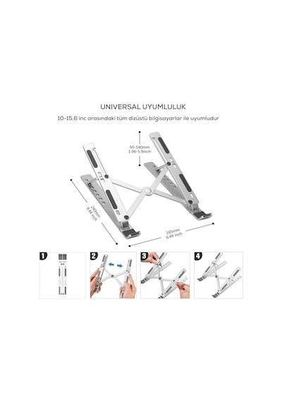 Laptop Standı Tablet Standı Notebook Apple Uyumlu MacBook Stand Ayarlabilir