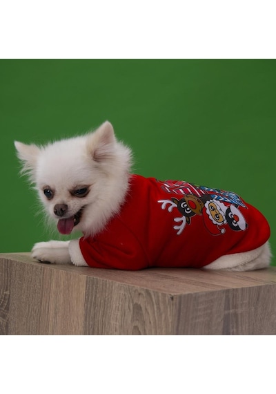 Pettrend Yılbaşı Noel Kedi Köpek Kıyafeti Sweat Elbisesi Pettrend Yılbaşı Noel Kedi Köpek Kıyafeti Sweat Elbisesi