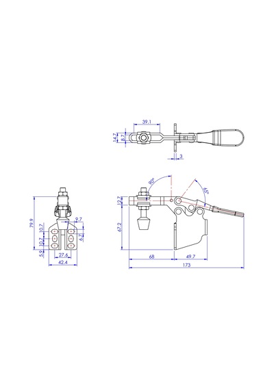 Goodhand Gh-225-dsm Yatay Geçişli Kelepçe Yan Montaj 227 Kg Kap