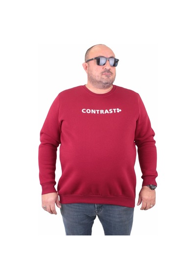 Moc Grande Mocgrande Erkek Büyük Beden Sıfır Yaka Sweat Bless 23205 Bordo