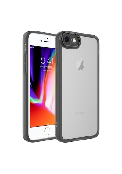 Apple Uyumlu iPhone Se 2020 Kılıf Metal Kamera Korumalı Transparan Renkli Kapak
