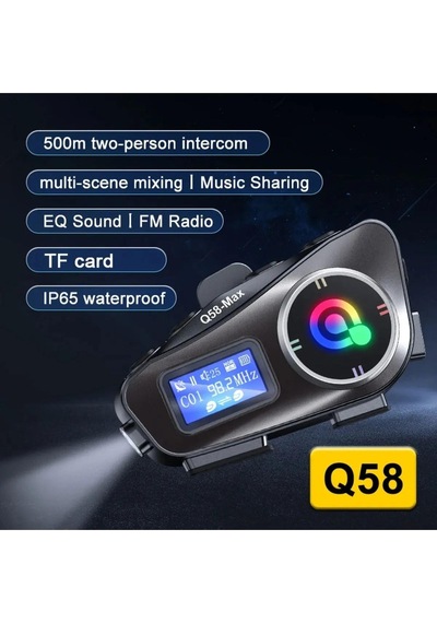 500 Mt Intercom 2 Eşleşmeli Kask Kulaklık Su Geçirmez Bluetooth Motosiklet Stereo Mp3 Fm Radyo