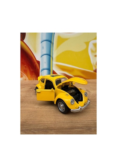 Vosvos Diecast Model Araba Wolkswagen Klasik Model Araba Beetle Vosvos Açılan Kapılar Sesli Işıklı Sarı