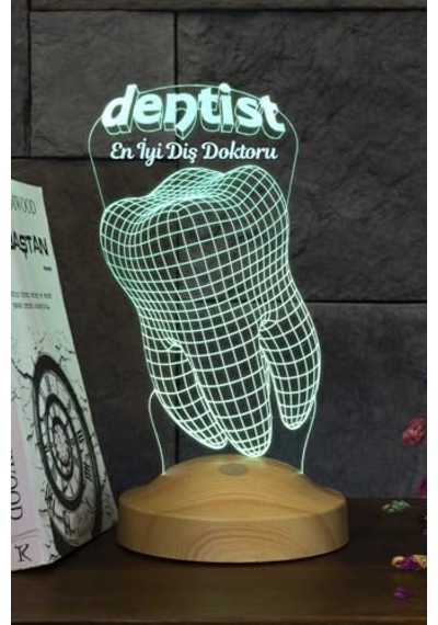 Diş Hekimi İçin 3d Dentist Led Lamba - Diş Doktoruna Özel Hediyesi Kişiye Özel Tasarım Diğer