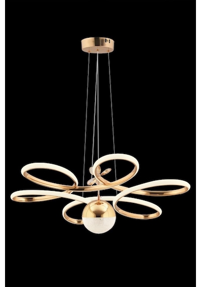 İstanbul Avize Papatya Gold 3 Renk Ledli Kumandalı Modern Led Avize Gold