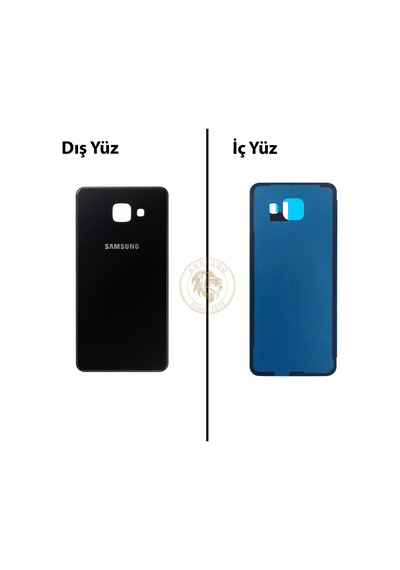 Samsung Galaxy A3 2016 A310 Siyah Renk Arka Kapak Arka Cam Batarya Kapağı Pil Kapağı Lazer Kesim Back Cover Galaxy A3 2016 Uyumlu