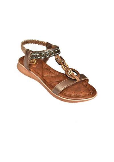 Fox Shoes S258016809 Bakır Alçak Tabanlı Kadın Sandalet Bakır