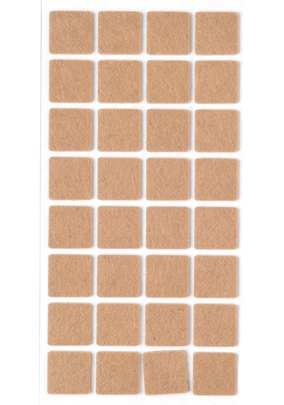 32 Li Kare Mobilya Keçesi 2.5x2.5 Cm Yapışkanlı Sandalye Masa Koltuk Ayağı Parke Koruyucu Kahverengi