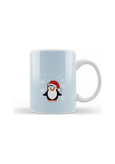 Christmas Penguin Cute Santa Hat Kupa Bardak Porselen Karışık