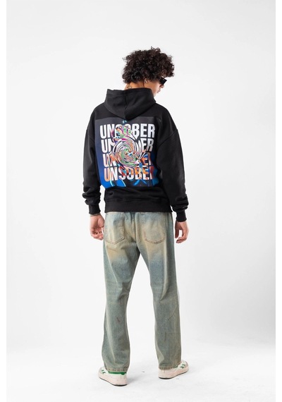 Tarzsokak Unsober Baskılı Oversize Unisex Siyah