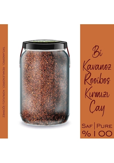 Kırmızı Çay Rooibos Bi Kavanoz 660 Cc. Cam Kavanozda Saf Katkısız Rooibos Roibos Roybos Pure Re Şeffaf