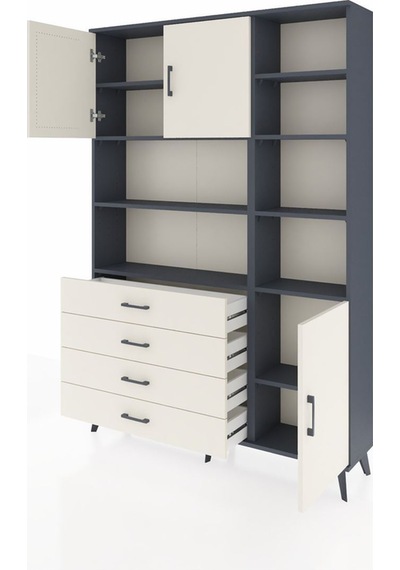 Arges Dolap 9 Raflı 4 Çekmeceli 3 Kapaklı 132x30x195 Antrasit-aytaşı/aytaşı Aytası/aytası Arges Dolap 9 Raflı 4 Çekmeceli 3 Kapaklı 132x30x195 Antrasit-aytaşı/aytaşı Aytası/aytası