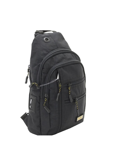 Ogdo - Tek Omuz Askılı Krinkle Sırt - Göğüs Çantası - Body Bag - 4925 Siyah