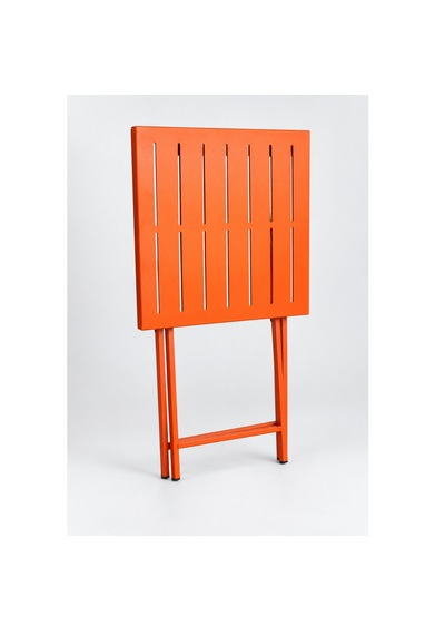 Katlanır Metal Balkon Bahçe Bistro Masa 50x50 Cm Kare Masa 75 Cm Turuncu 1644