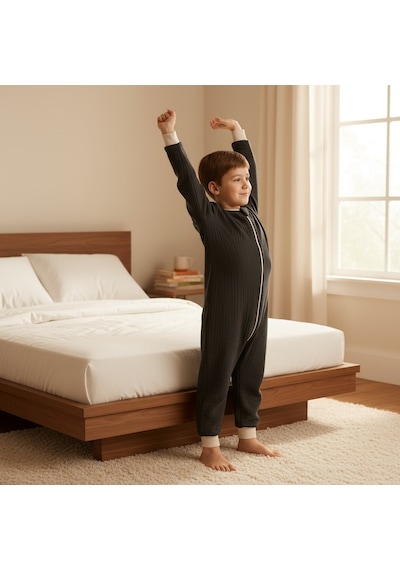 Enhitbaby Uzun Kollu Penye Astarlı 4 Kat Müslin Uyku Tulumu 1.5 Tog Antrasit